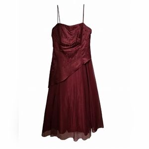 Floral Burgundy Prom Dress